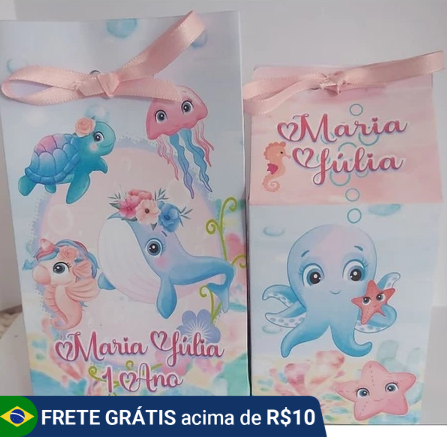 caixa lembrancinha fundo do mar