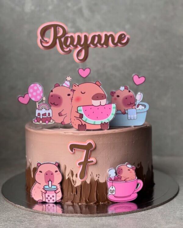 bolo de capivara festa infantil