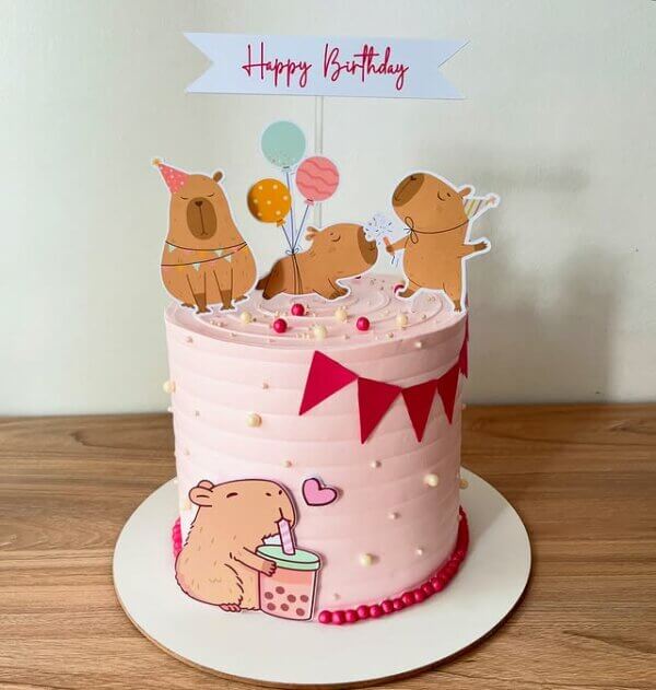 bolo de capivara menina