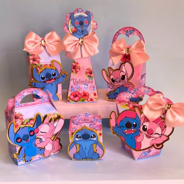 lembrancinha para festa stitch e angel