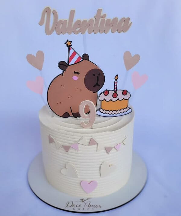 ideia para bolo de capivara marrom