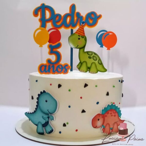 bolo dinossauro baby cores