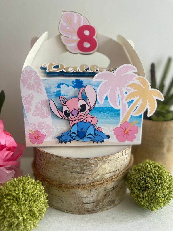 caixa lembrancinha stitch e angel
