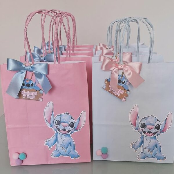lembrancinha para festa stitch e angel