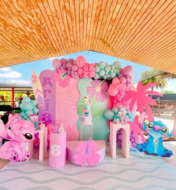 ideia de festa infantil stitch e angel