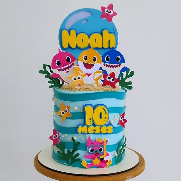 bolo baby shark mesversário