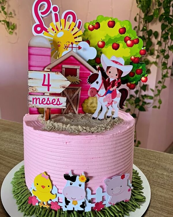 bolo para mesversário fazendinha