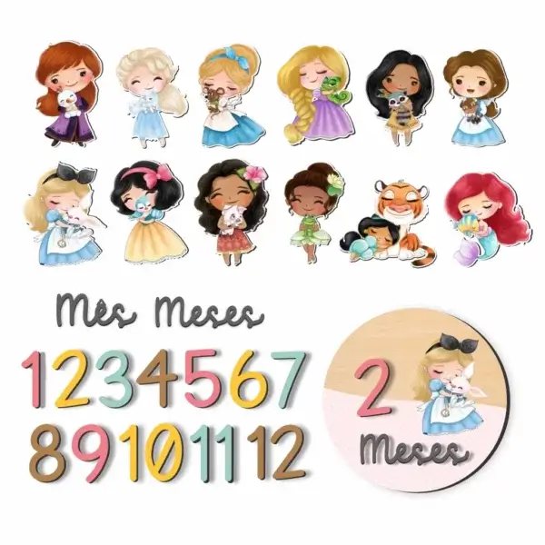 temas para mesversário kit princesas da disney