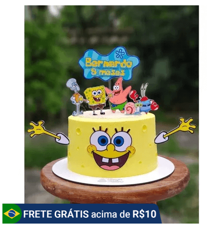 topo de bolo bob esponja