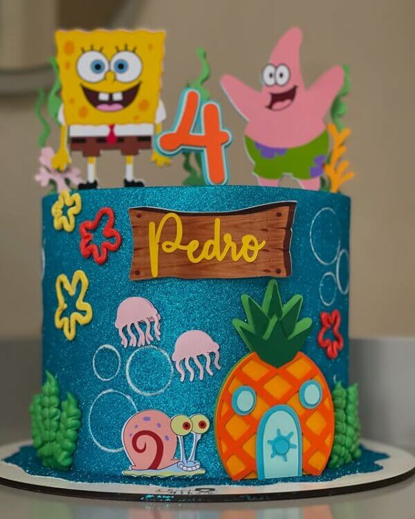 ideia de bolo bob esponja