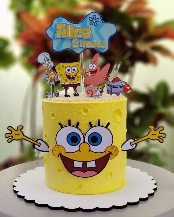 ideia para bolo do bob esponja