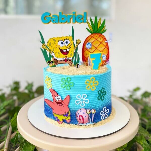 bolo festa bob esponja