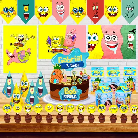 kit para decoração do bob esponja
