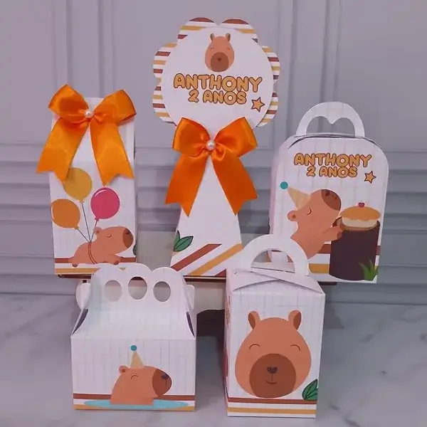 caixa para lembrancinha capivara