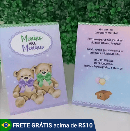 centro de mesa chá revelação