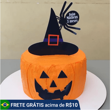 topo de bolo mesversário halloween