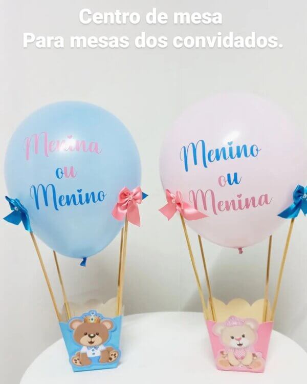 ideia de chá revelação centro de mesa