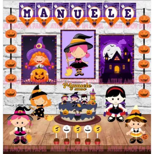decoração halloween mesversário