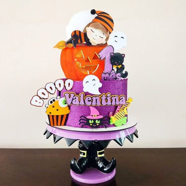 ideia bolo mesversário halloween