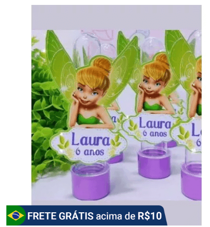 tubete decoração sininho
