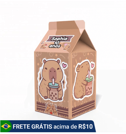 caixa para lembrancinha festa infantil capivara
