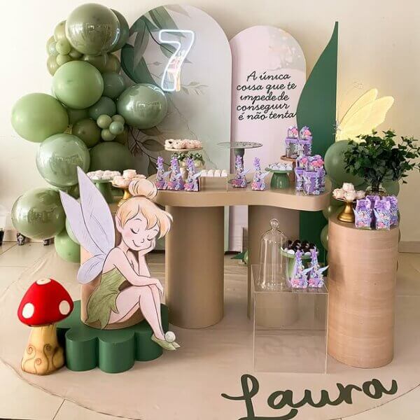 ideia para decoração sininho 7 anos