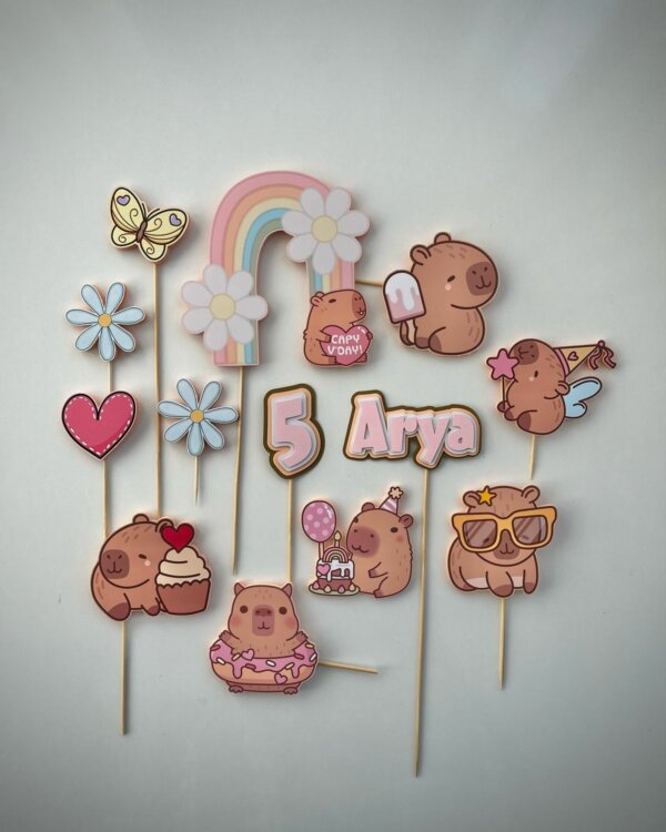 kit topper bolo capivara