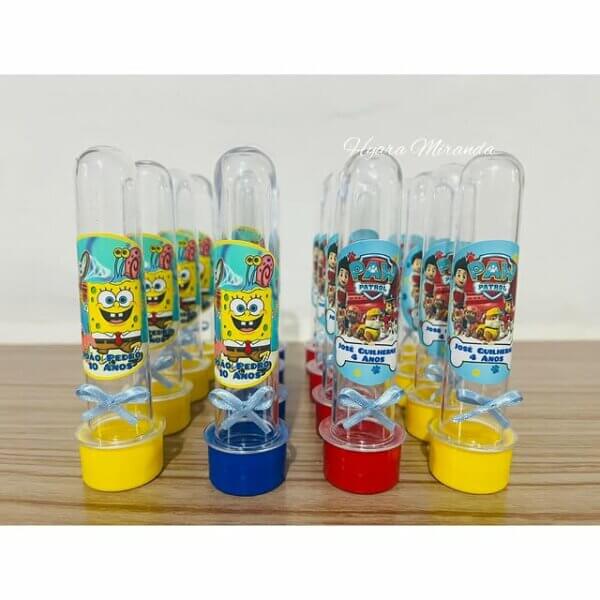 tubetes para lembrancinha bob esponja